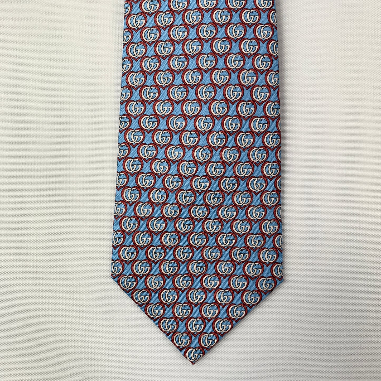 Gucci Silk Twill Love Tie in Blue