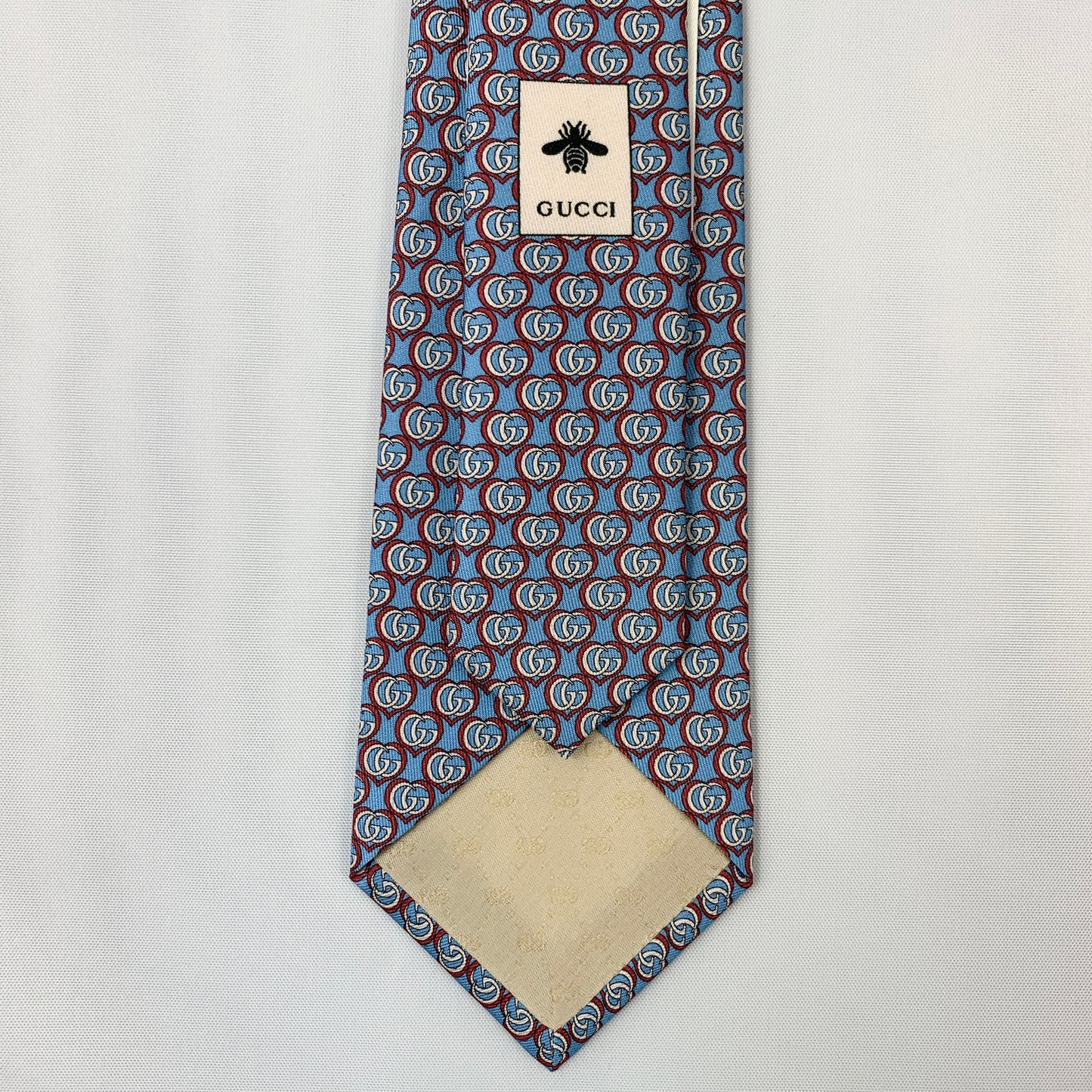 Gucci Silk Twill Love Tie in Blue