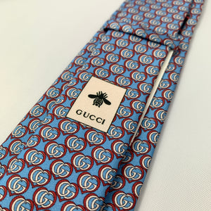 Gucci Silk Twill Love Tie in Blue