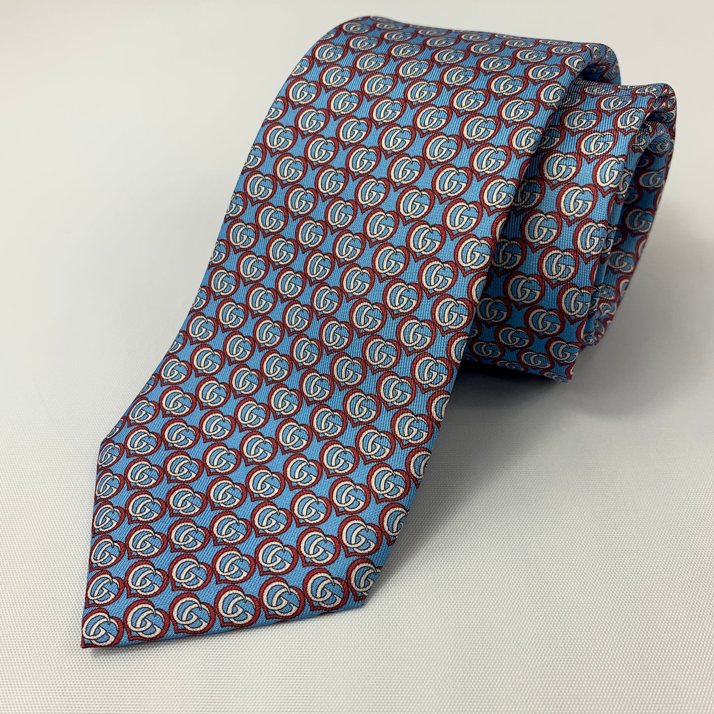 Gucci Silk Twill Love Tie in Blue