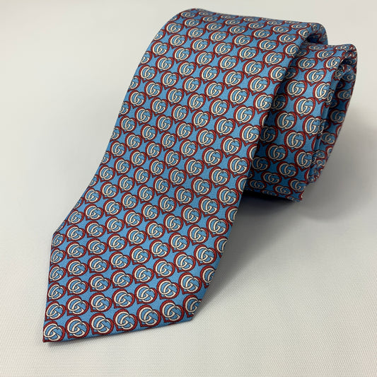 Gucci Silk Twill Love Tie in Blue