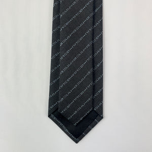 Gucci Wool Barber Tie with Logo in Graphite and Sky Blue