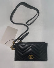 Load image into Gallery viewer, Gucci GG Marmont Quilted Leather Cardholder with Strap