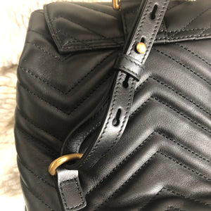 Gucci Marmont Quilted Leather Backpack in Black