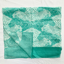 Load image into Gallery viewer, Salvatore Ferragamo Two-Tone Panther Silk Scarf in Aqua