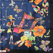Load image into Gallery viewer, Salvatore Ferragamo Floral City Girl Dolly Silk Scarf in Blue