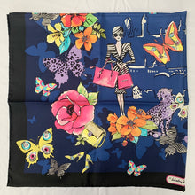 Load image into Gallery viewer, Salvatore Ferragamo Floral City Girl Dolly Silk Scarf in Blue