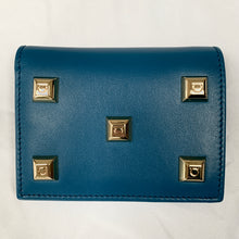 Load image into Gallery viewer, Salvatore Ferragamo Studded Card Case Wallet in Blue