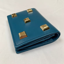 Load image into Gallery viewer, Salvatore Ferragamo Studded Card Case Wallet in Blue