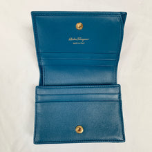 Load image into Gallery viewer, Salvatore Ferragamo Studded Card Case Wallet in Blue