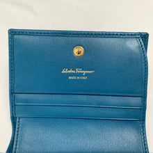 Load image into Gallery viewer, Salvatore Ferragamo Studded Card Case Wallet in Blue