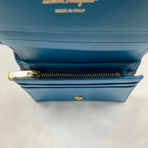 Salvatore Ferragamo Studded Card Case Wallet in Blue