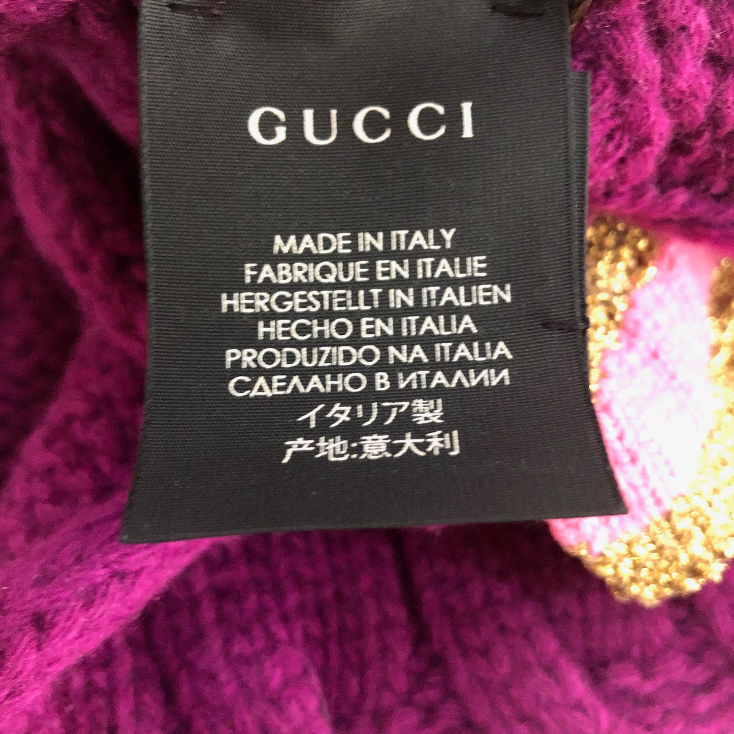 Gucci Cable Knit Scarf in Purple