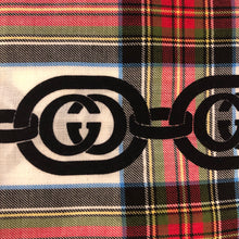 Load image into Gallery viewer, Gucci Interlocking GG Chain Tartan Scarf in White