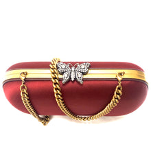 Load image into Gallery viewer, Gucci Broadway Butterfly Handbag Clutch in Burgundy