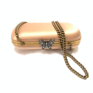 Gucci Broadway Butterfly Handbag Clutch in Apricot Pink