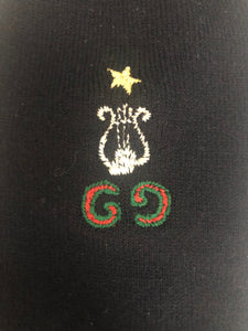Gucci GG Lyre and Star Long Socks in Midnight Blue