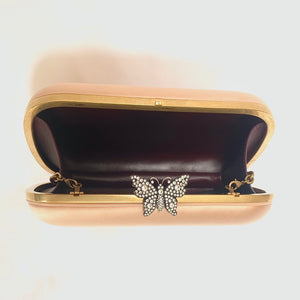 Gucci Broadway Butterfly Handbag Clutch in Apricot Pink