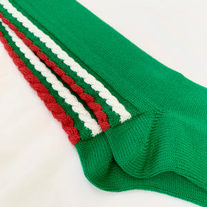 Gucci Web Braidback Wool Socks in Green