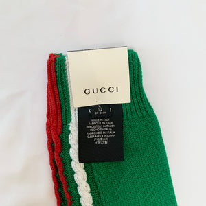 Gucci Web Braidback Wool Socks in Green