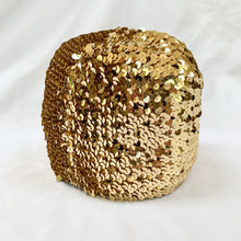 Load image into Gallery viewer, Gucci Cuffiet Stretch Sequin Hat in Gold