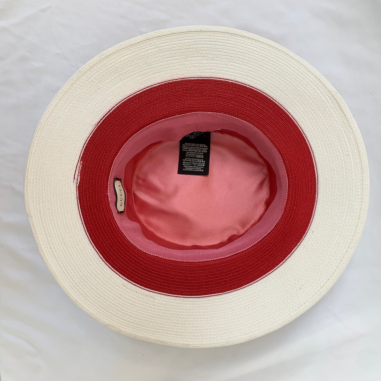 Gucci Papier Wide Brim Hat in Blue Red and White