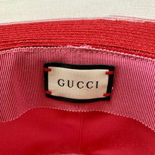 Load image into Gallery viewer, Gucci Papier Wide Brim Hat in Blue Red and White