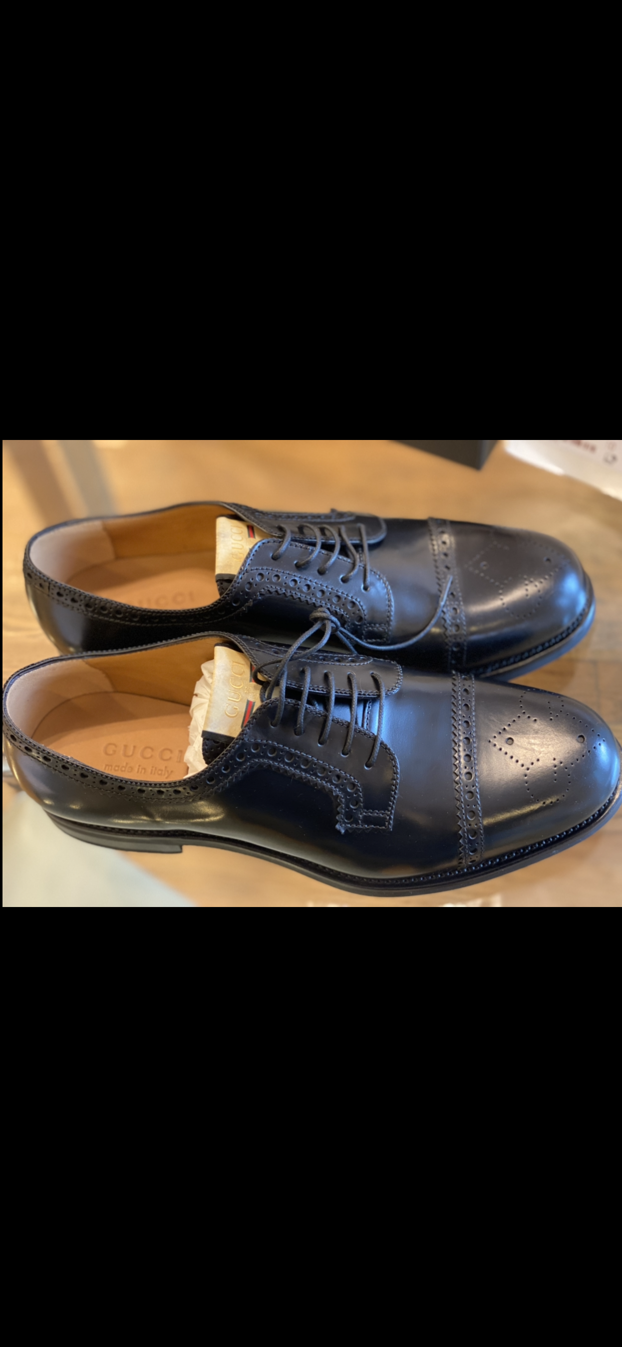 Gucci Perforated Leather Brogues Men's Shoes