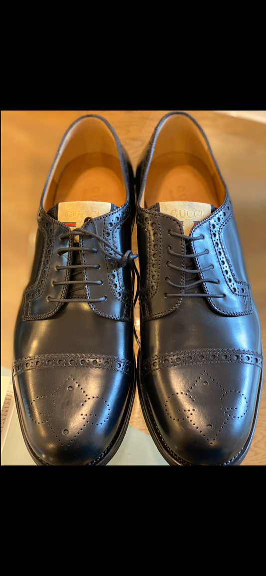 Gucci Perforated Leather Brogues Men's Shoes