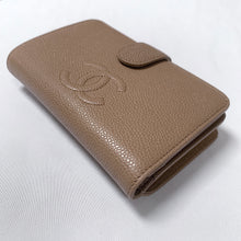 Load image into Gallery viewer, Chanel L-zip CC Leather Pocket Wallet in Dark Beige