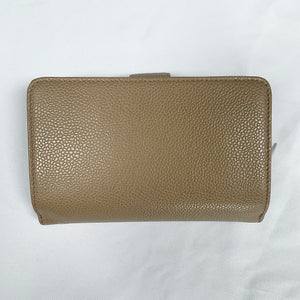 Chanel L-zip CC Leather Pocket Wallet in Dark Beige