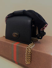 Load image into Gallery viewer, Gucci GG Small Coin Leather Chain Wallet Black