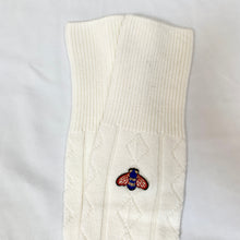 Load image into Gallery viewer, Gucci Wool Blend Knee High Socks with Bee Patch In Ivory