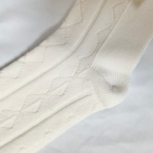 Gucci Wool Blend Knee High Socks with Bee Patch In Ivory