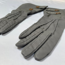 Load image into Gallery viewer, Gucci Washed Gabardine Long Button Gloves in Gray