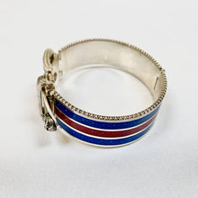 Load image into Gallery viewer, Gucci Garden Metal Striped Buckle Bracelet in Sterling Silver