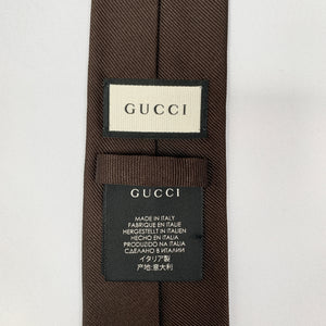 Gucci Interlocking GG Logo Neck Tie in Coffee Brown