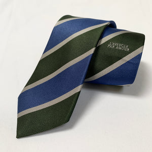 Gucci Amoure Striped Neck Tie in Green and Blue