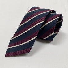 Load image into Gallery viewer, Gucci Striped Pimentone Neck Tie in Midnight Blue and Purple