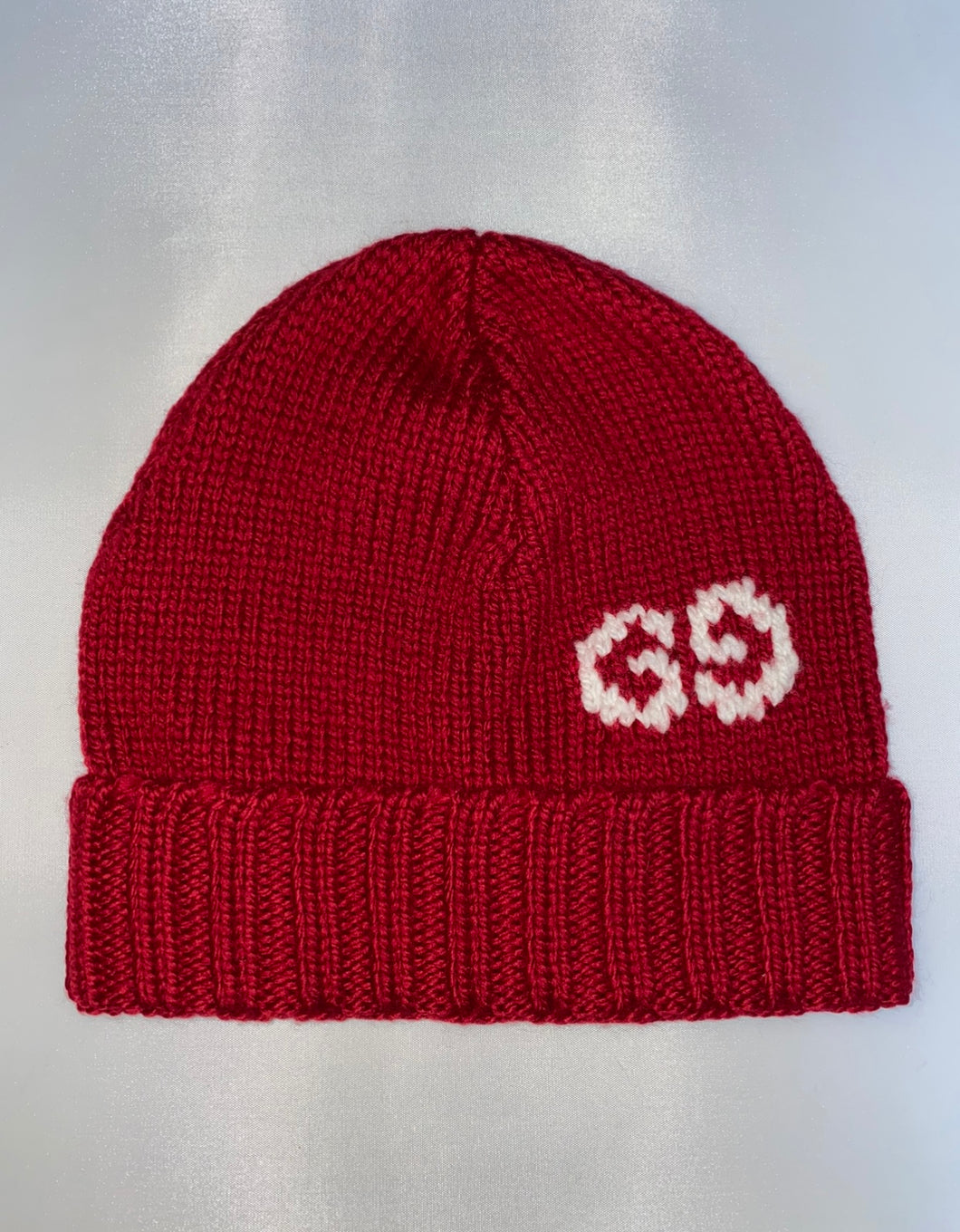 Gucci GG Logo Wool Beanie Hat in Red