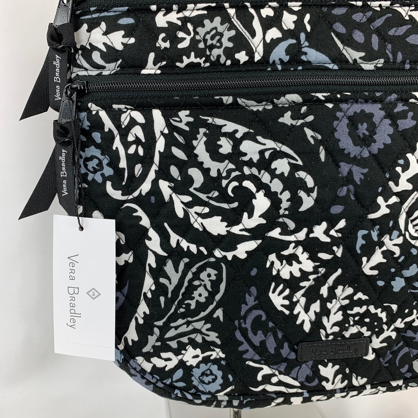 Vera Bradley Trio Zip Hipster Crossbody in Paisley Noir