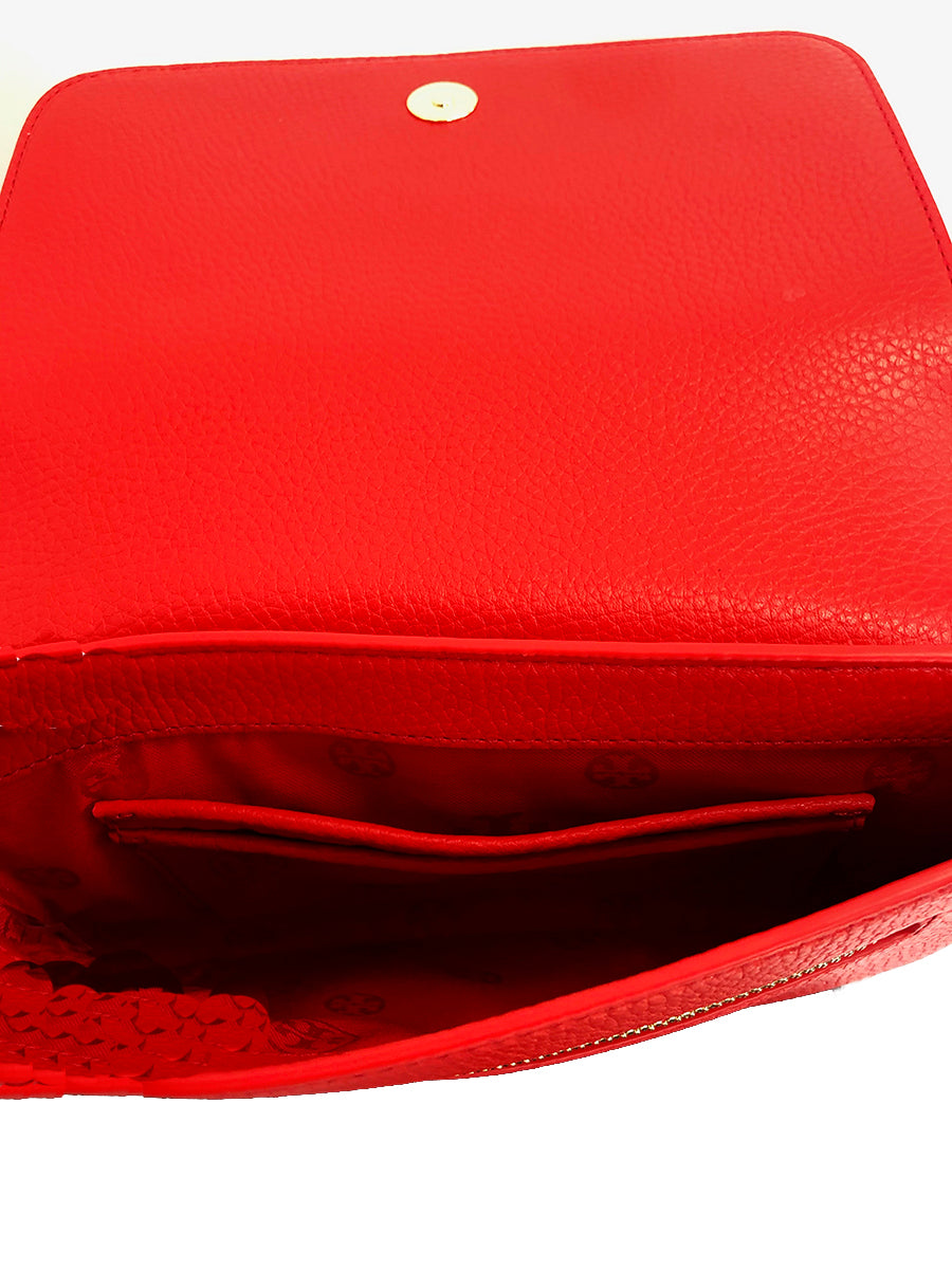 Magnetic-snap flap closure. Zip pocket under flap. Interior wall and smartphone pockets. Exterior slip pocket with magnetic snap closure. 10 ¾"W x 7"H x 1 ¼"D. 7" strap drop; 22" - 24" crossbody strap drop.