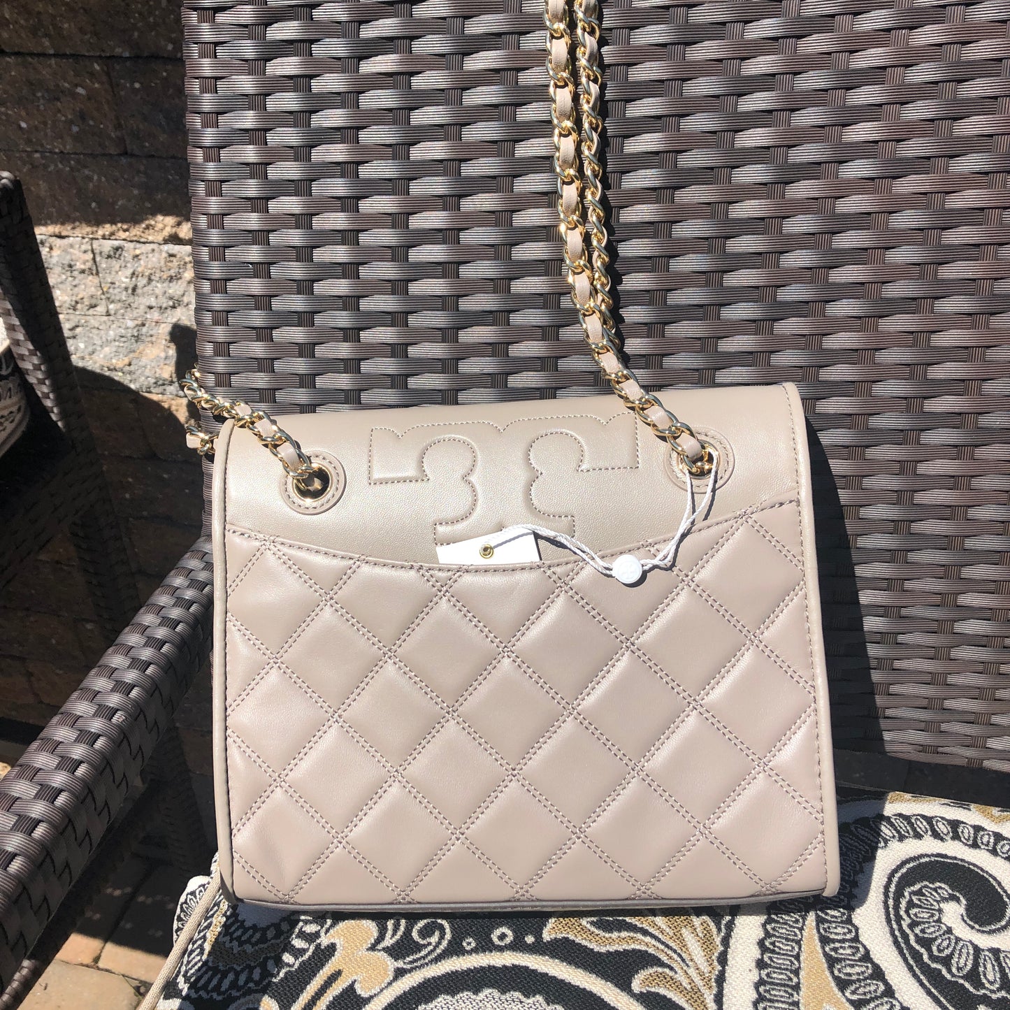 Tory Burch Savannah Shoulder Bag in French Gray