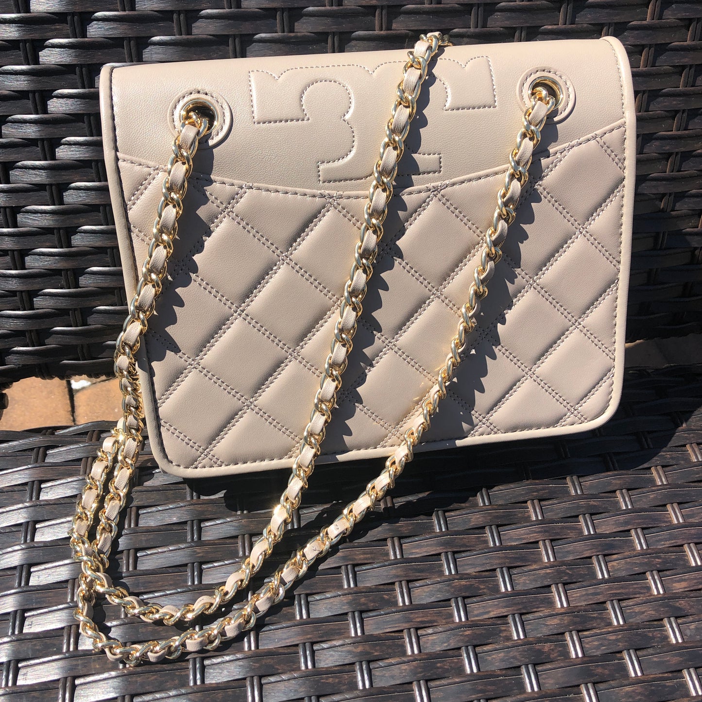 Tory Burch Savannah Shoulder Bag in French Gray