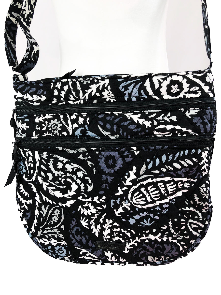 Vera Bradley Trio Zip Hipster Crossbody in Paisley Noir