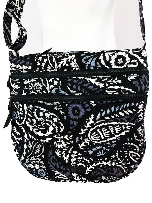 Vera Bradley Trio Zip Hipster Crossbody in Paisley Noir