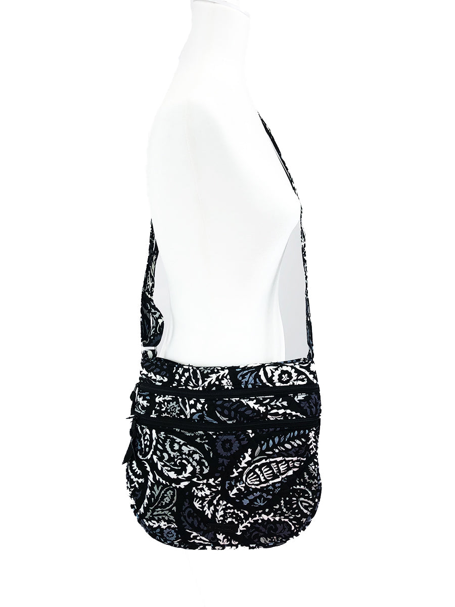 Vera Bradley Trio Zip Hipster Crossbody in Paisley Noir
