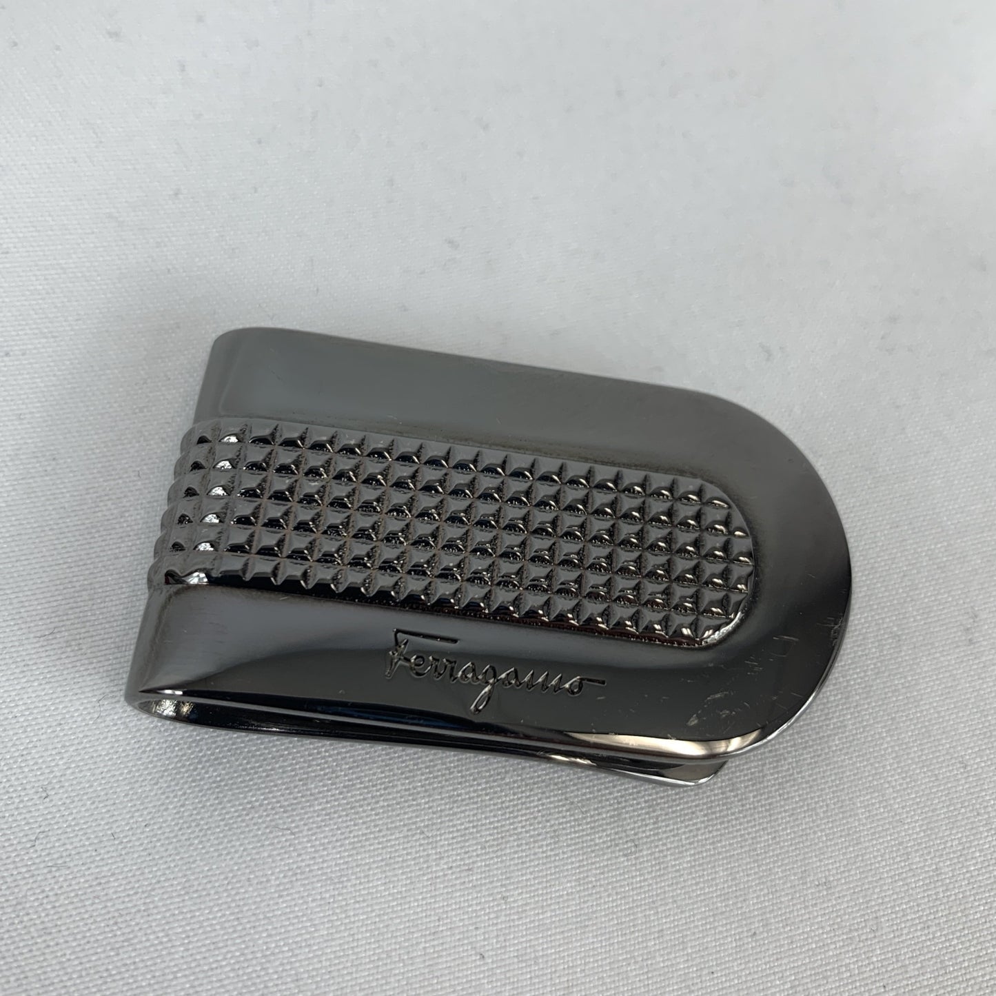 Salvatore Ferragamo Money Clip in Gun Metal