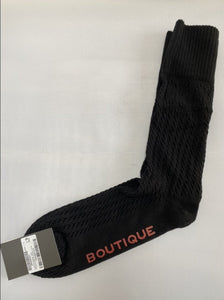 Gucci Boutique Knit Knee High Socks with GG Logos in Black