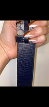 Load image into Gallery viewer, GUCCI GG Supreme Monogram Interlocking G Belt in Navy